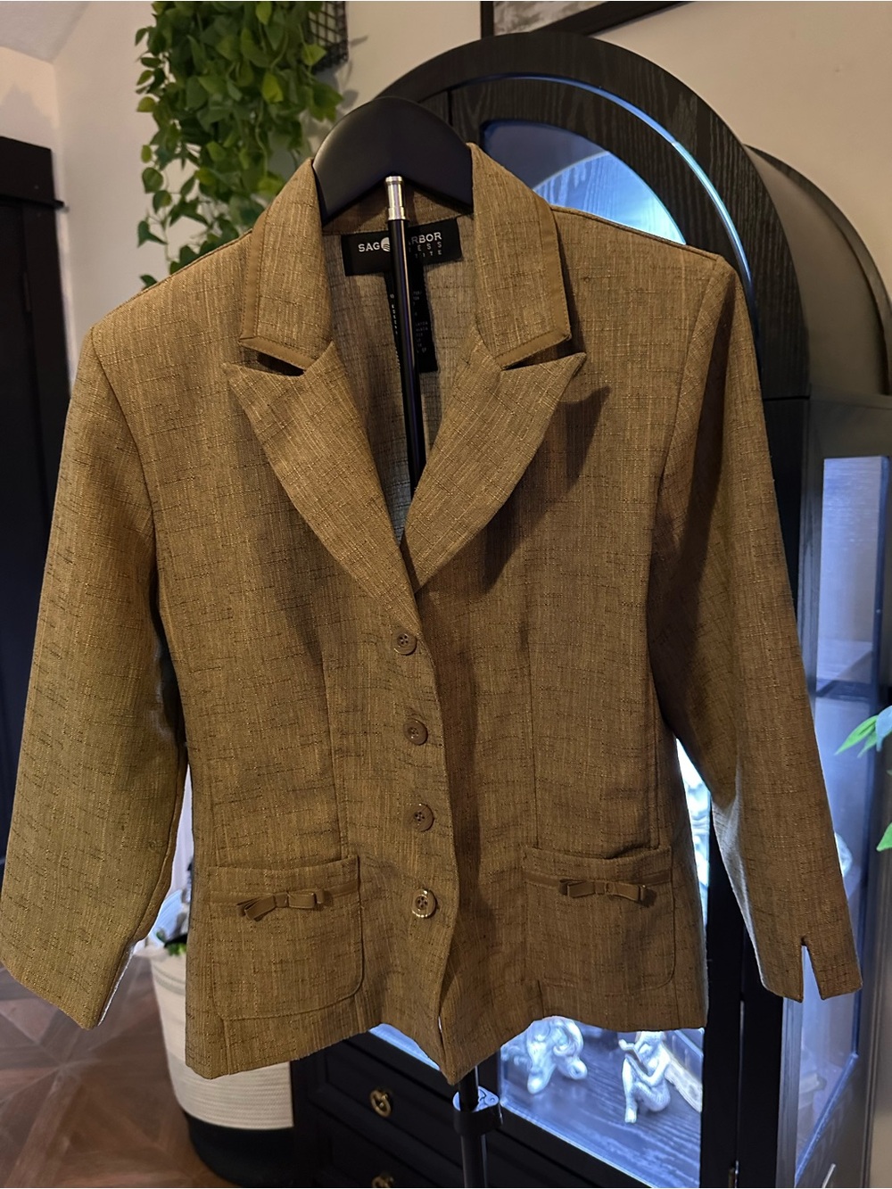 Sag Harbor Tan/Brown Textured Women's Blazer